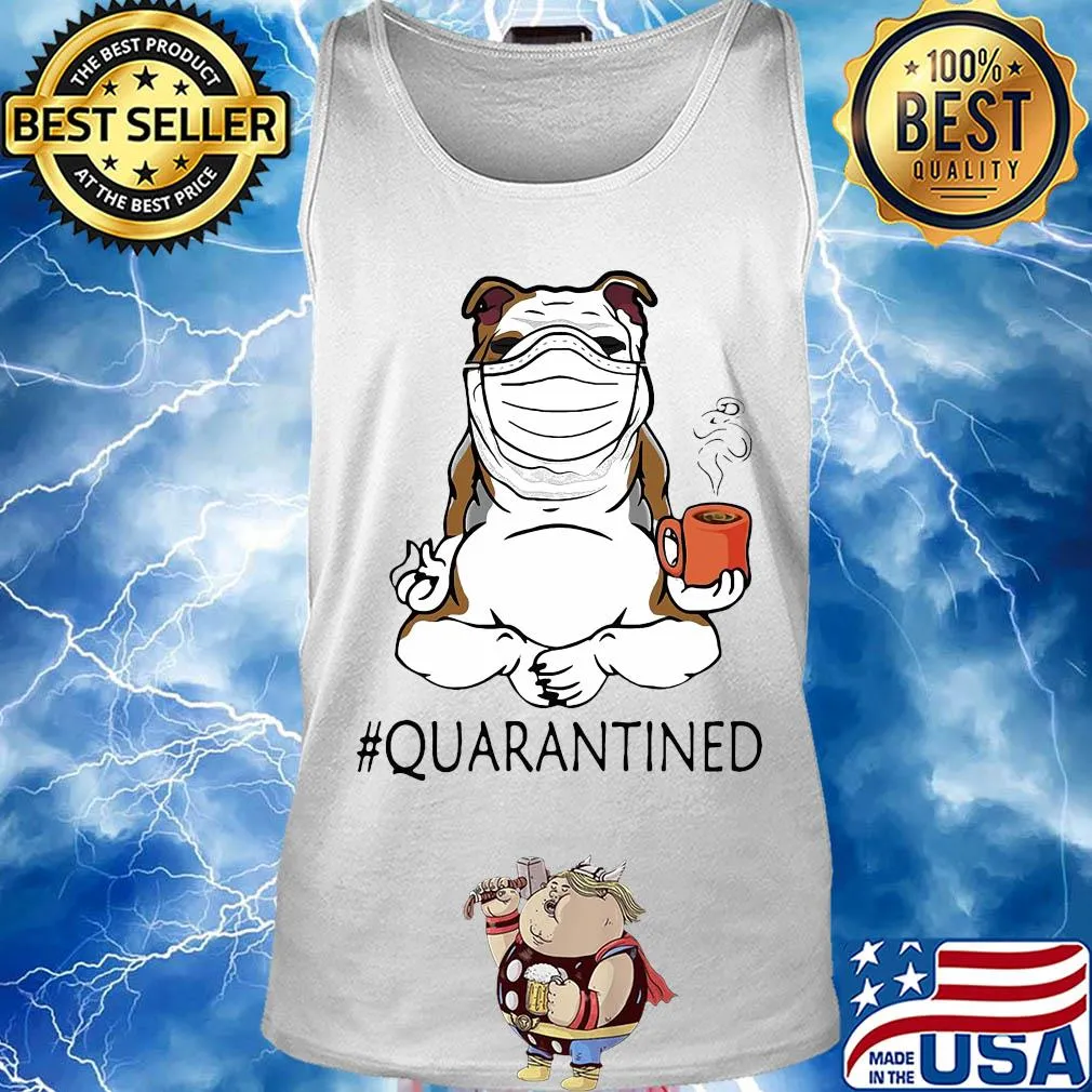 Bulldogs yoga and drink coffee quarantined mask covid-19 s Tank top