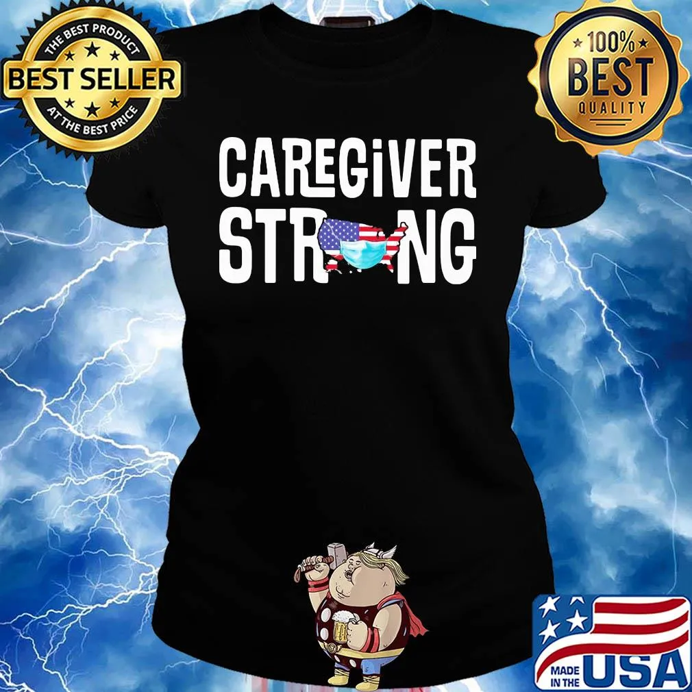 Caregiver strong american map mask covid-19 s Ladies tee