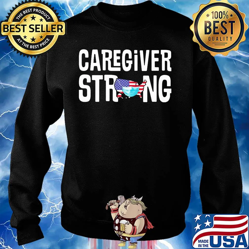Caregiver strong american map mask covid-19 s Sweater