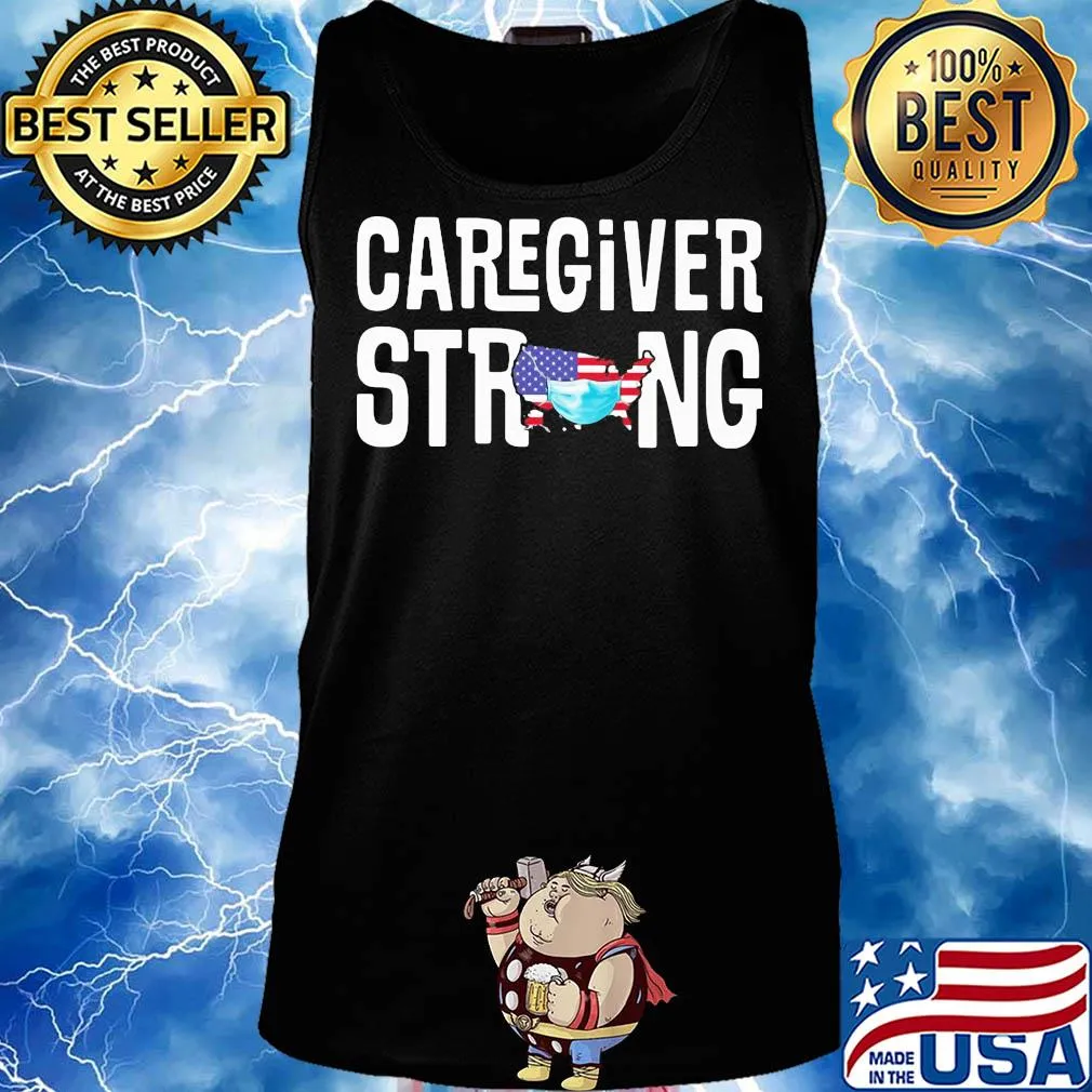 Caregiver strong american map mask covid-19 s Tank top