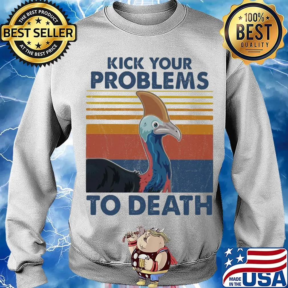 Cassowary kick your problems to death vintage s Sweater