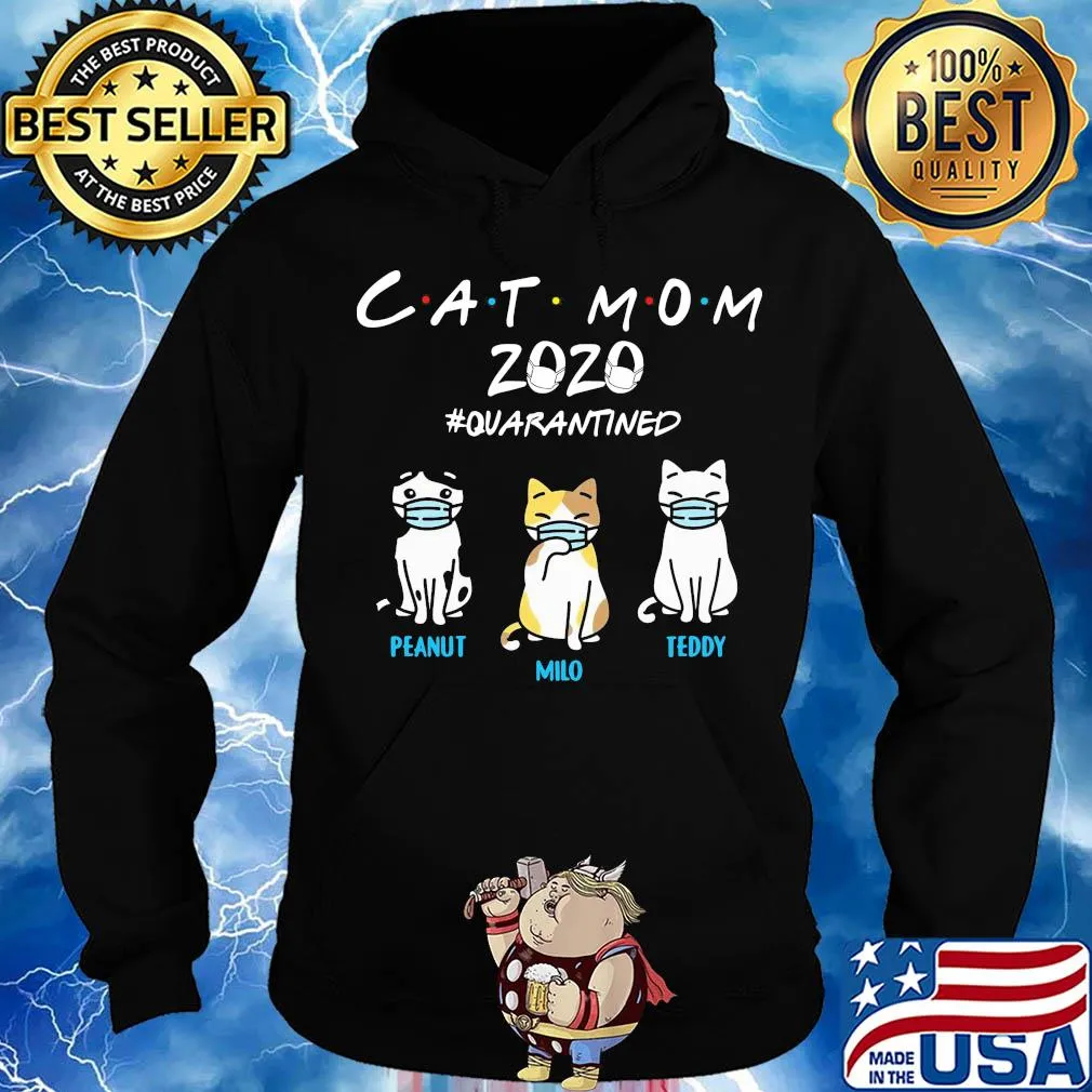 cat mom 2020 mask quarantined peanut milo teddy s Hoodie