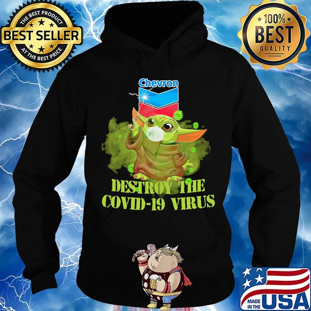 Chevron baby yoda destroy the covid-19 virus s Hoodie