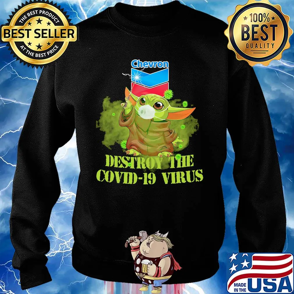 Chevron baby yoda destroy the covid-19 virus s Sweater