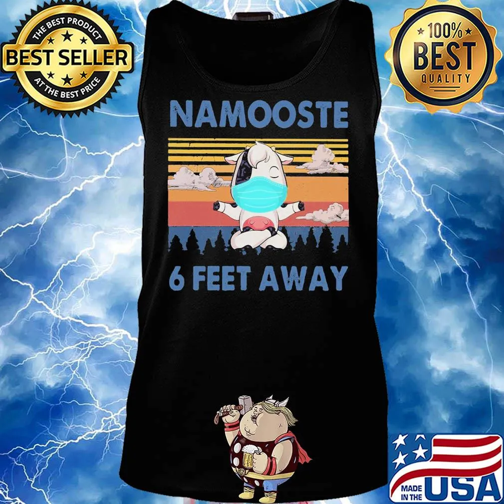 Cow mask namooste 6 feet away vintage s Tank top