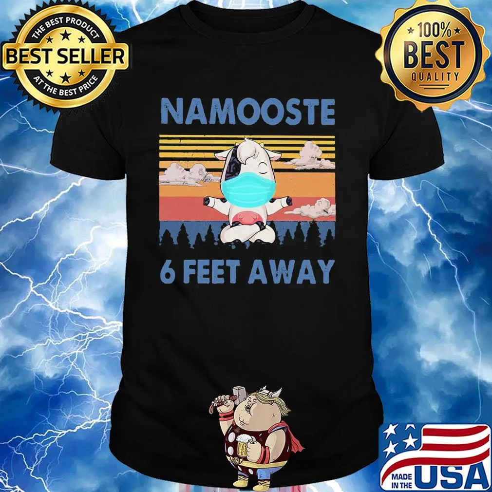 Cow mask namooste 6 feet away vintage shirt