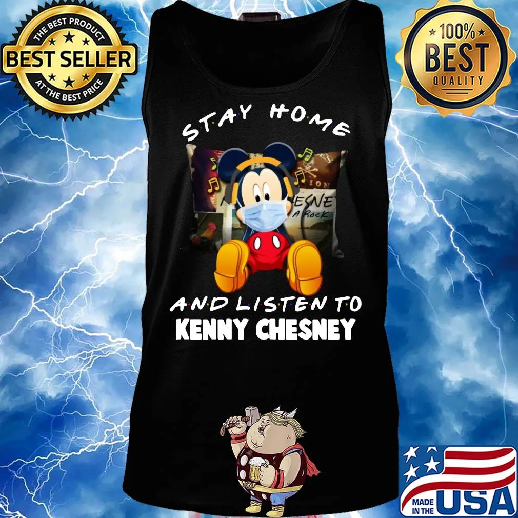 Disney mickey mouse stay home and listen to kenny chesney covid-19 s Tank top