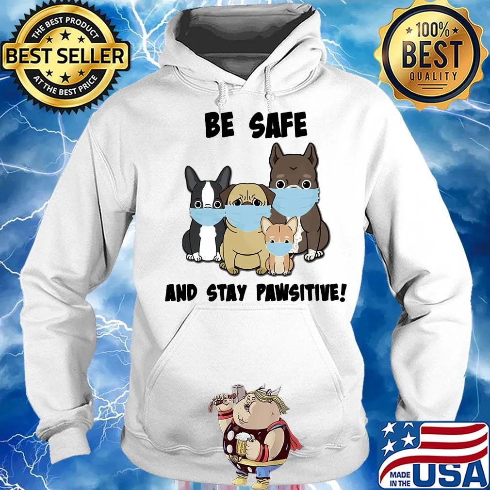 Dog be safe and stay pawsitive mask s Hoodie
