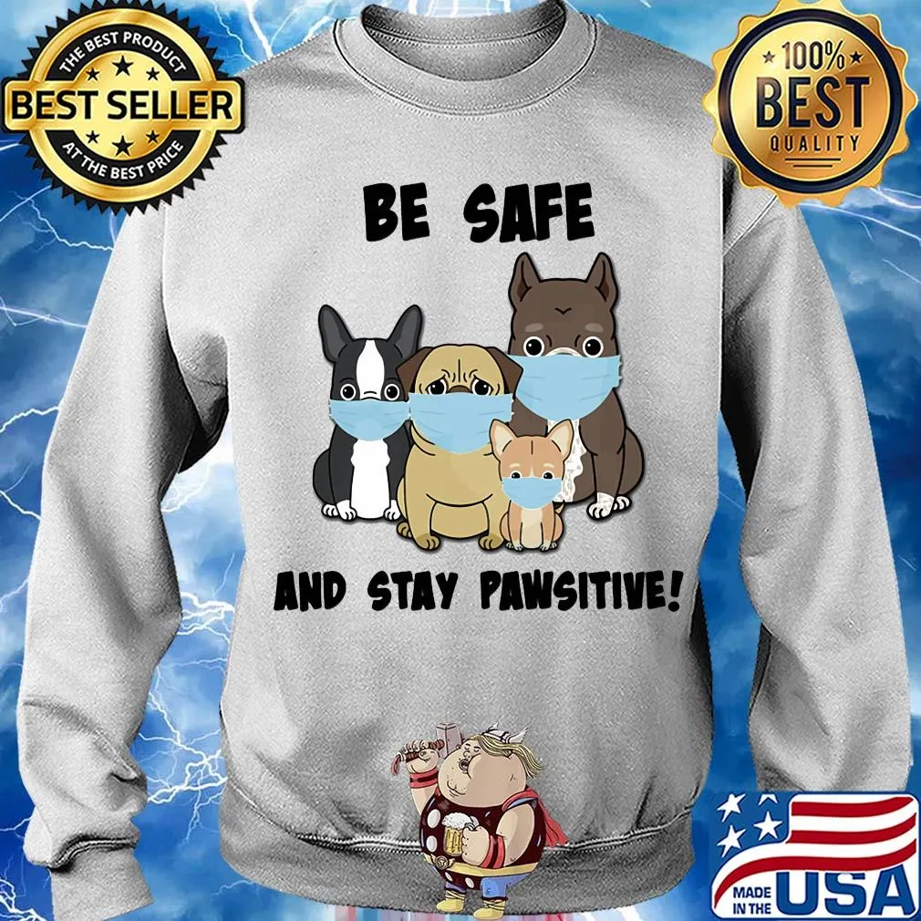 Dog be safe and stay pawsitive mask s Sweater