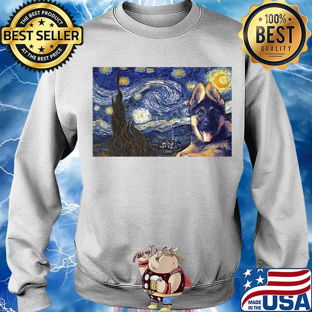Dog K9 starry night horizontal poster Van ghost s Sweater