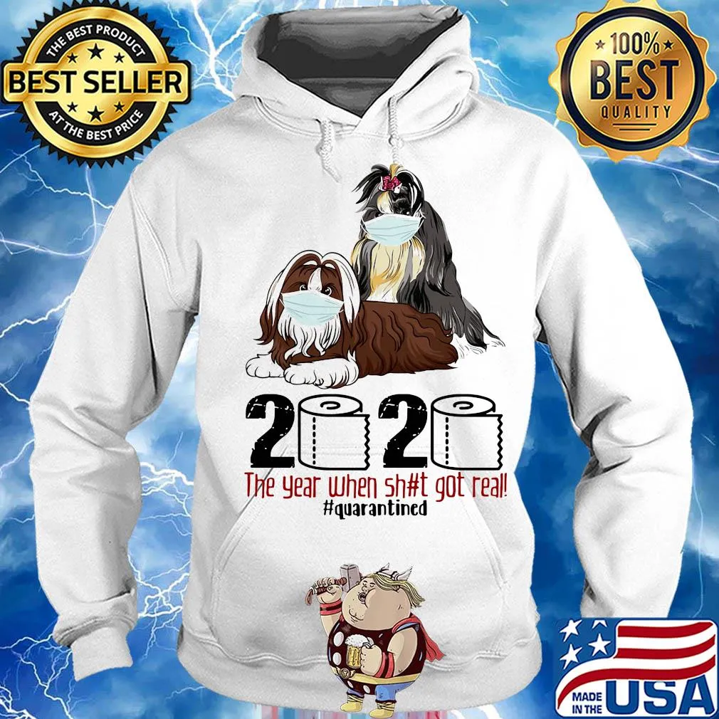 Dogs Mask 2020 the year when shit got real quarantined s Hoodie