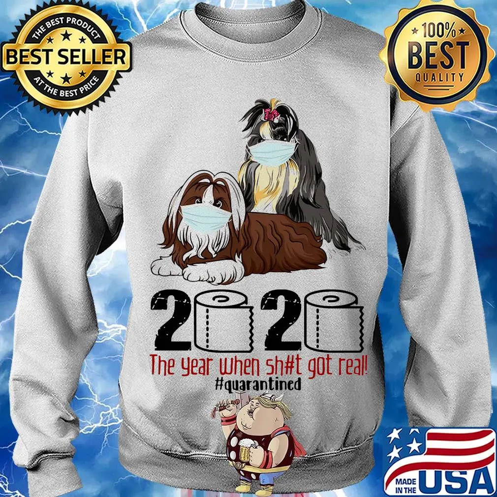Dogs Mask 2020 the year when shit got real quarantined s Sweater