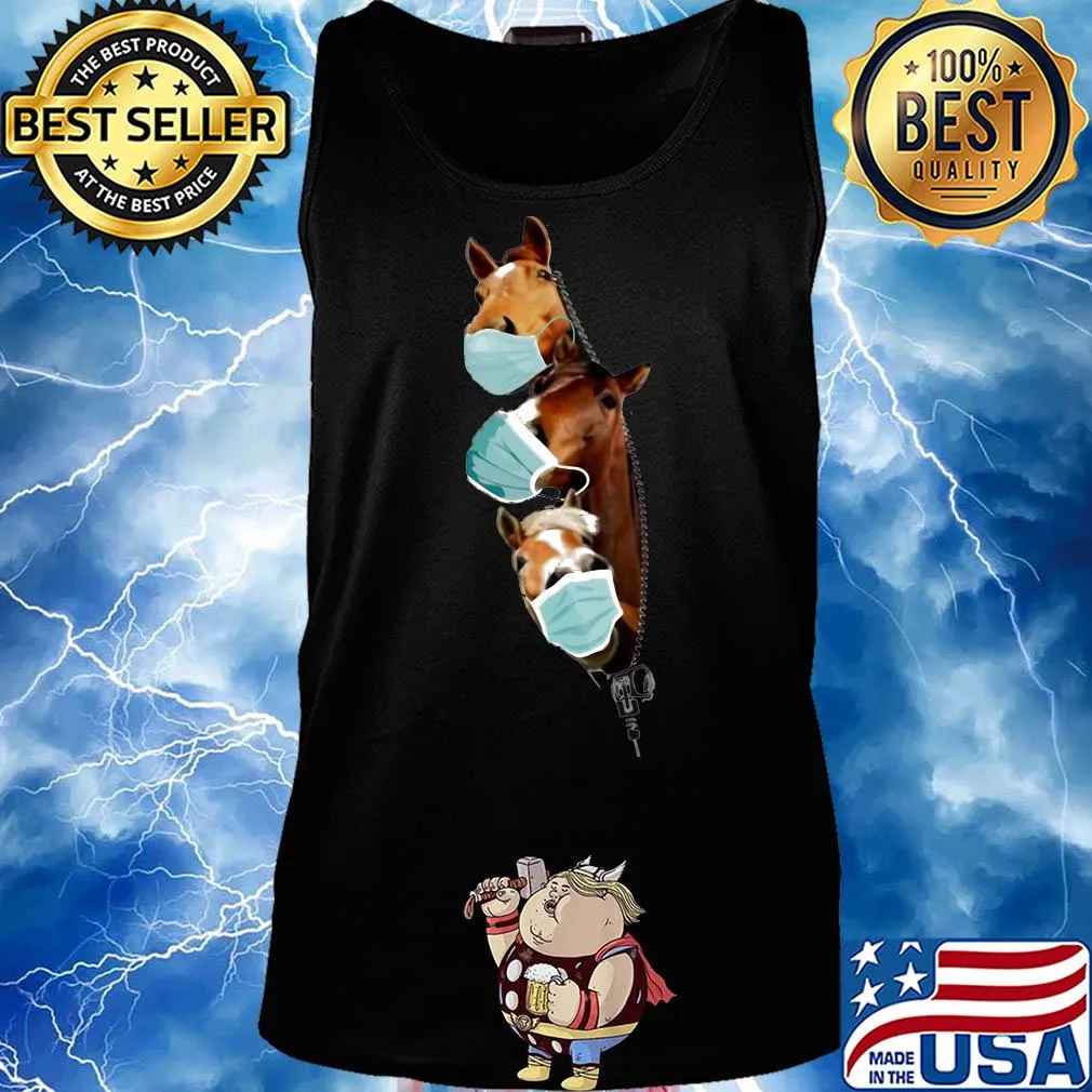 Horses wear medical mask zipper covid-19 s Tank top
