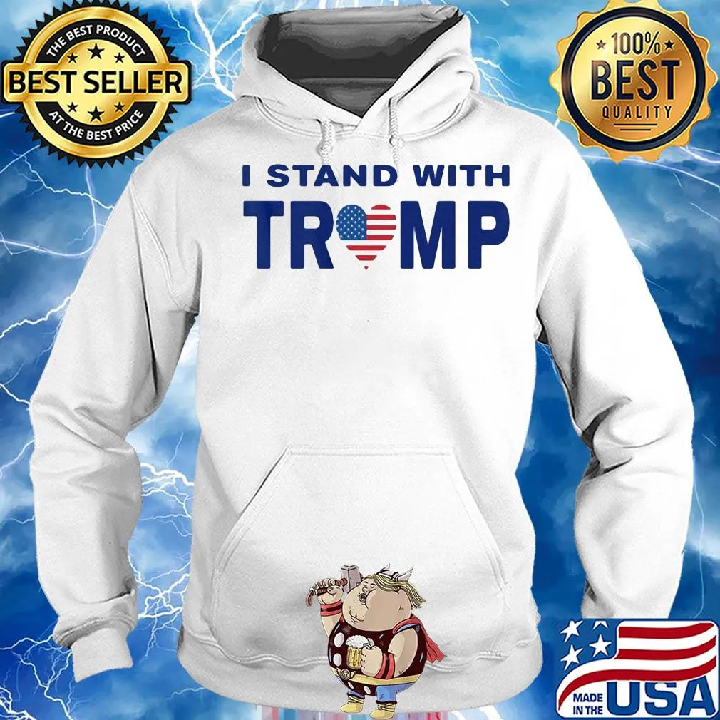 I stand with Trump heart American flag veteran s Hoodie