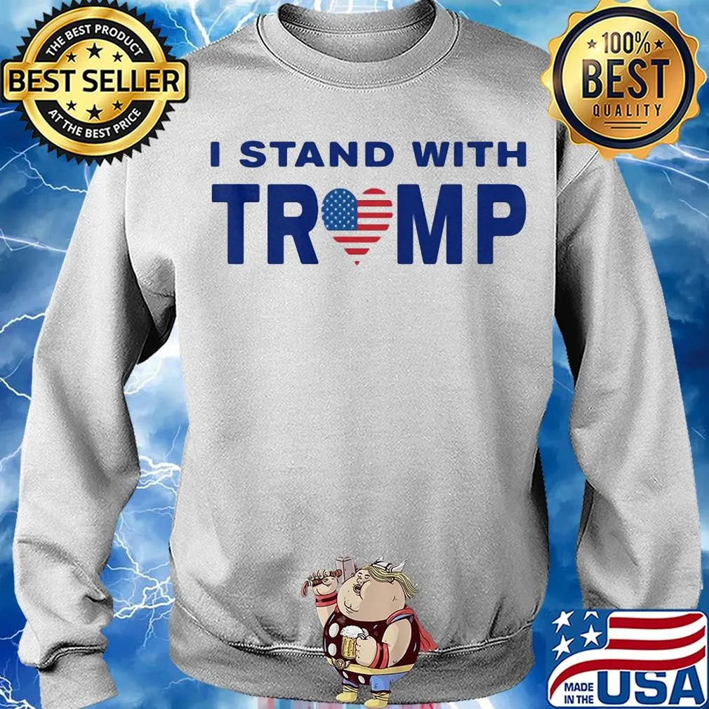 I stand with Trump heart American flag veteran s Sweater