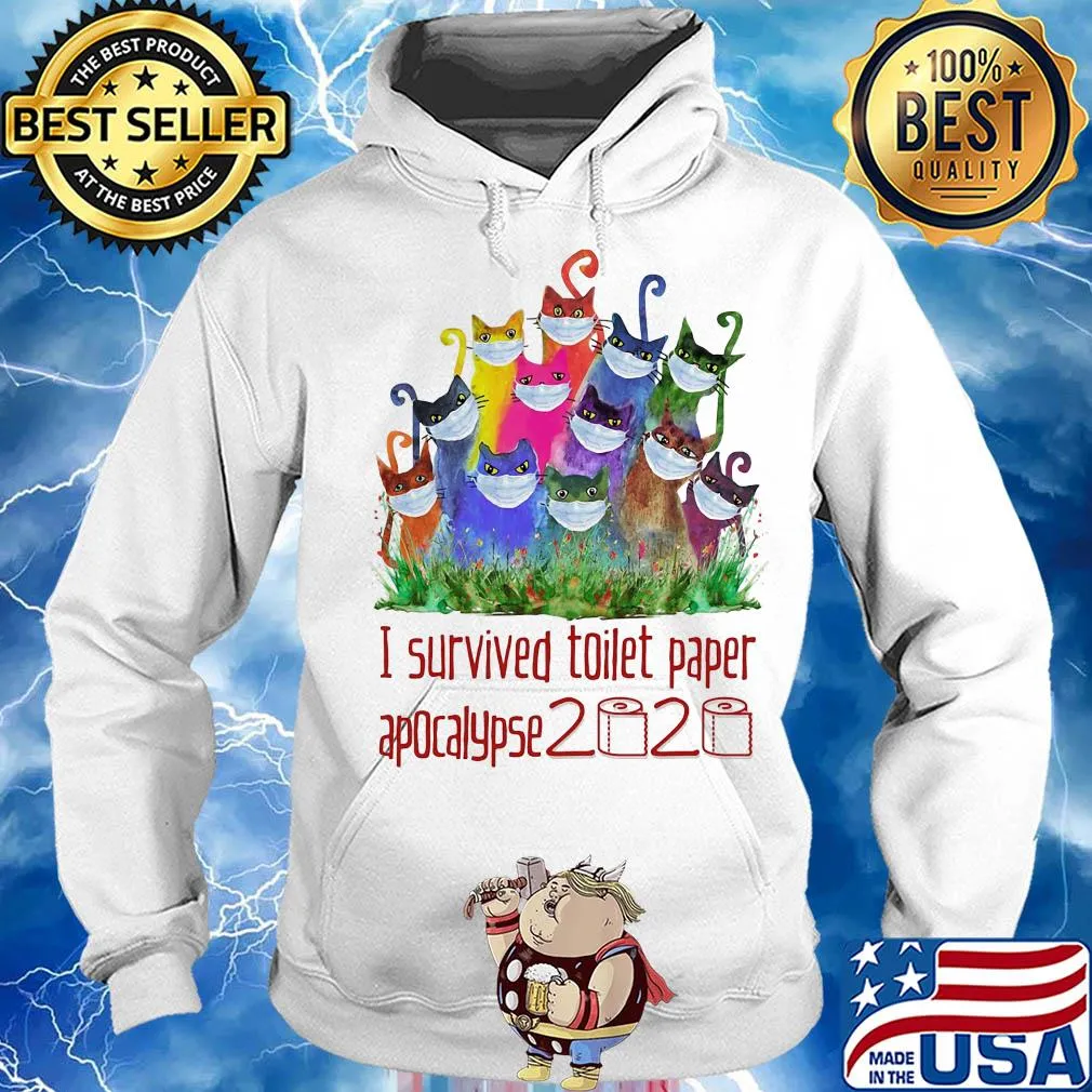 I survived toilet paper apocalypse 2020 Cat color s Hoodie