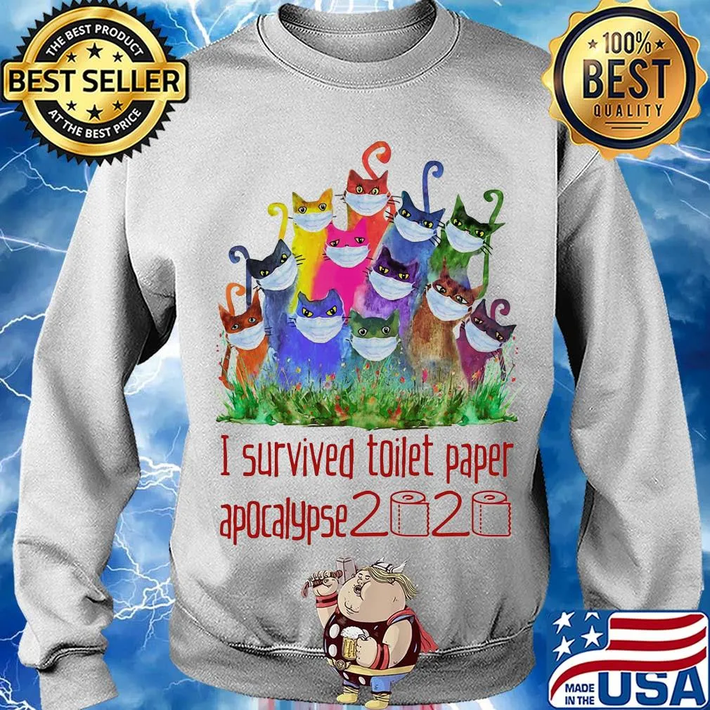 I survived toilet paper apocalypse 2020 Cat color s Sweater