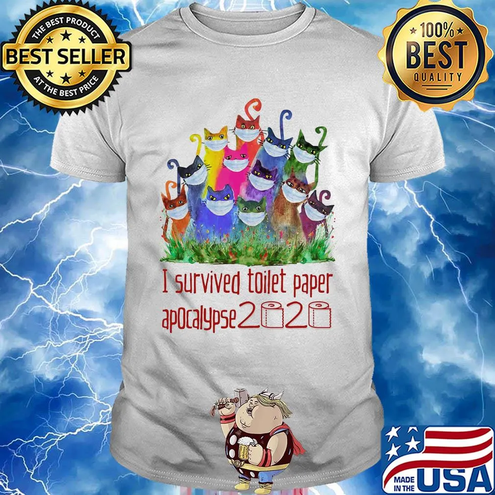 I survived toilet paper apocalypse 2020 Cat color shirt