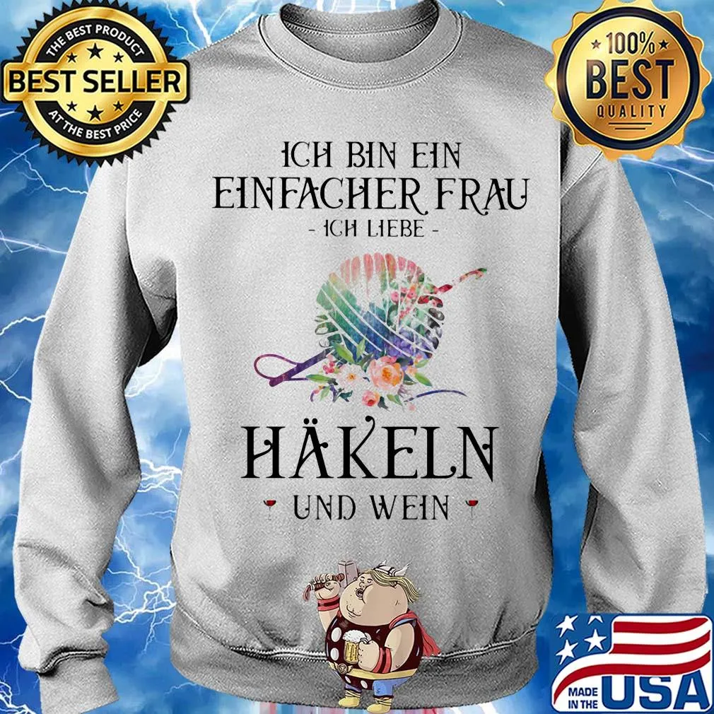Ich bin ein einfacher frau ich liebe hakein und wein knitting flower s Sweater