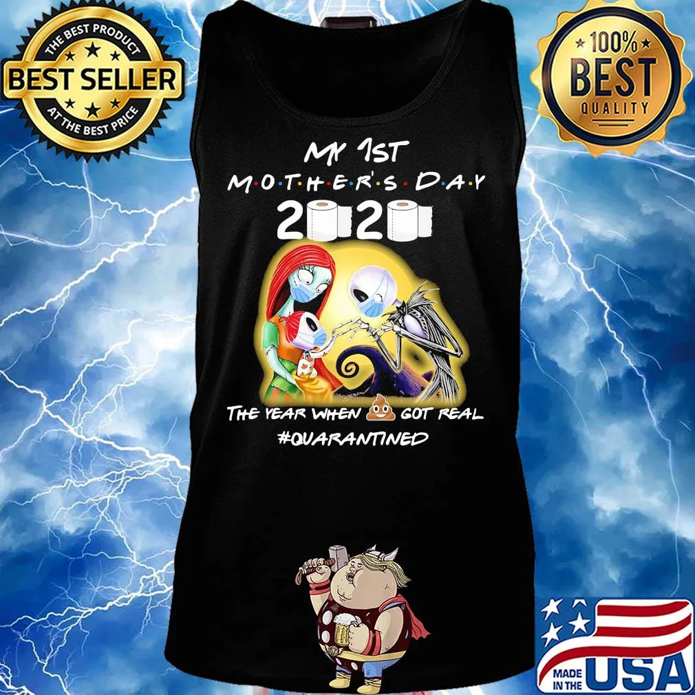 Jack skellington sally and daughter my 1st mother’s day 2020 the year when shit got real quarantined mask toilet paper covid-19 s Tank top
