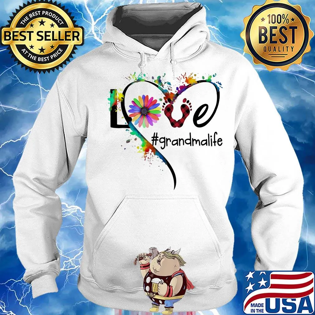 Love grandma life flower paw people color s Hoodie