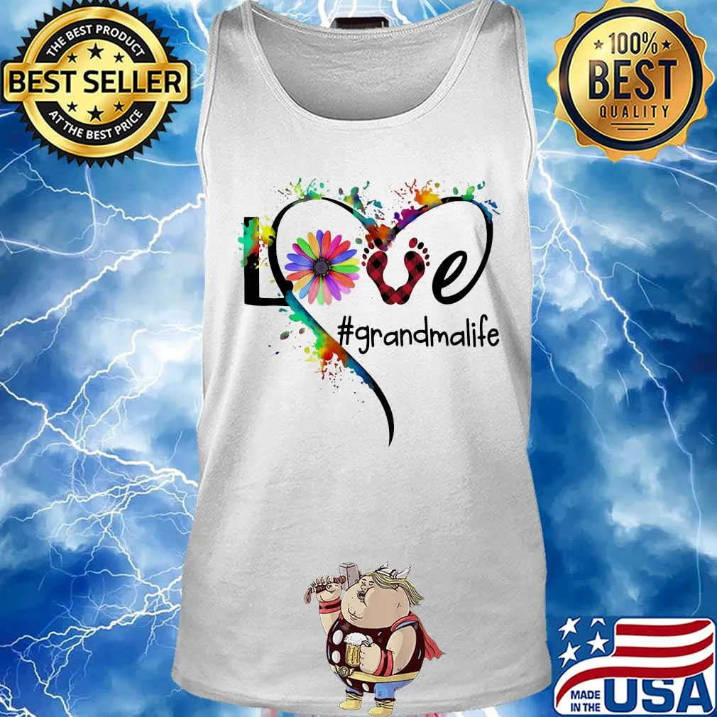 Love grandma life flower paw people color s Tank top