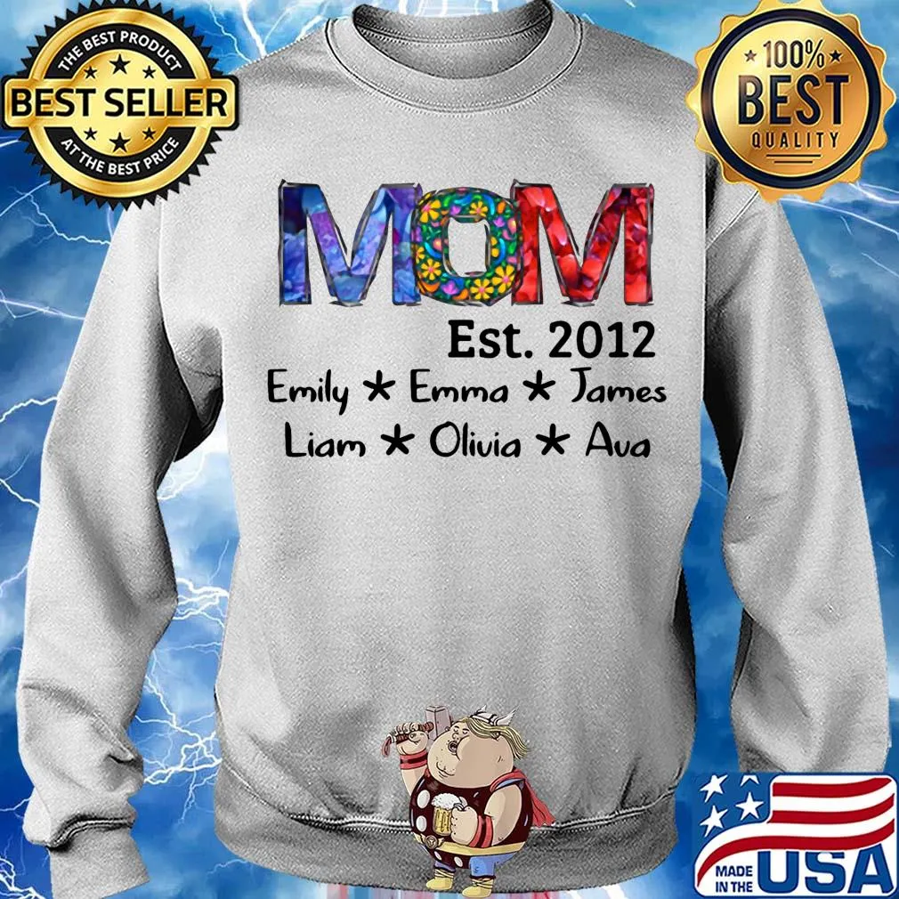 Mom est 2012 emily emma james liam olivia ava flowers s Sweater