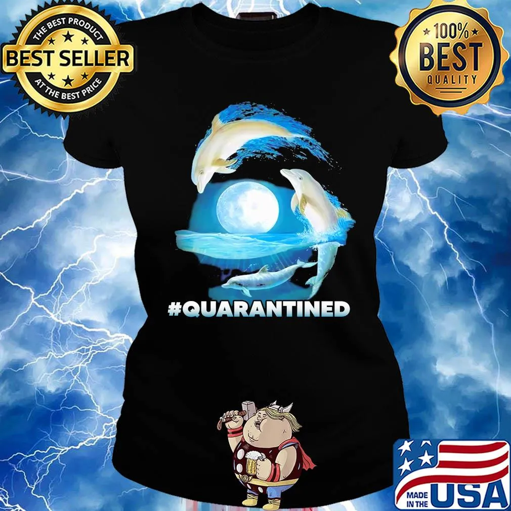 Nautical Full Moon Bottlenose Dolphins Quarantined Shirt Ladies tee