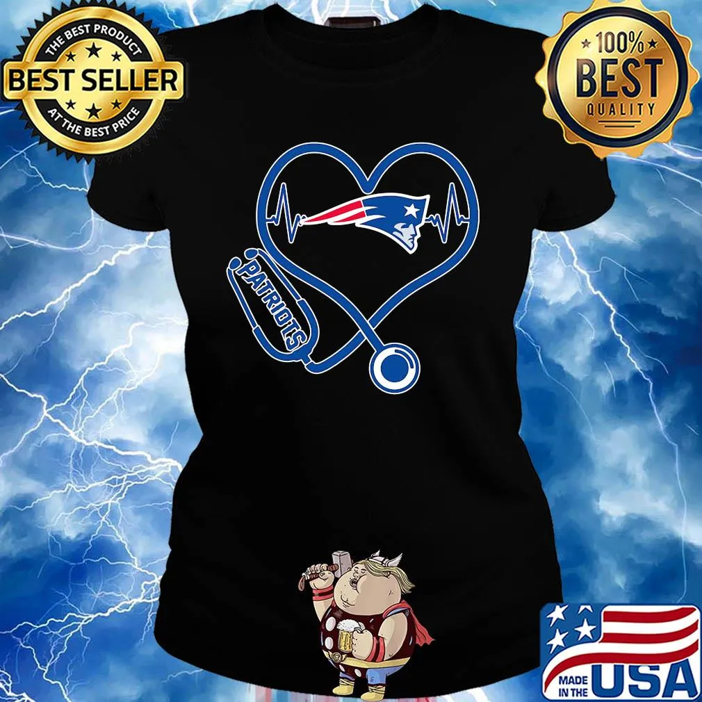 Nurse new england patriots stethoscope heart s Ladies tee