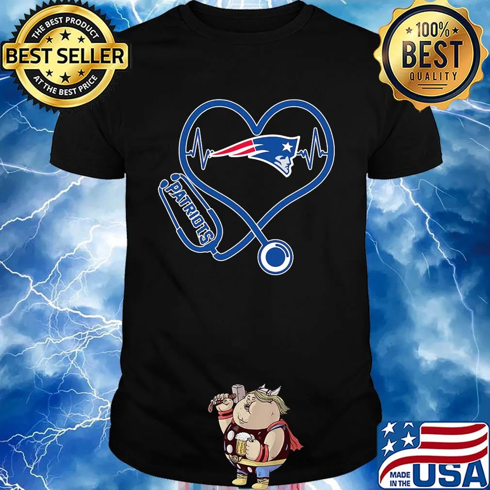 Nurse new england patriots stethoscope heart shirt