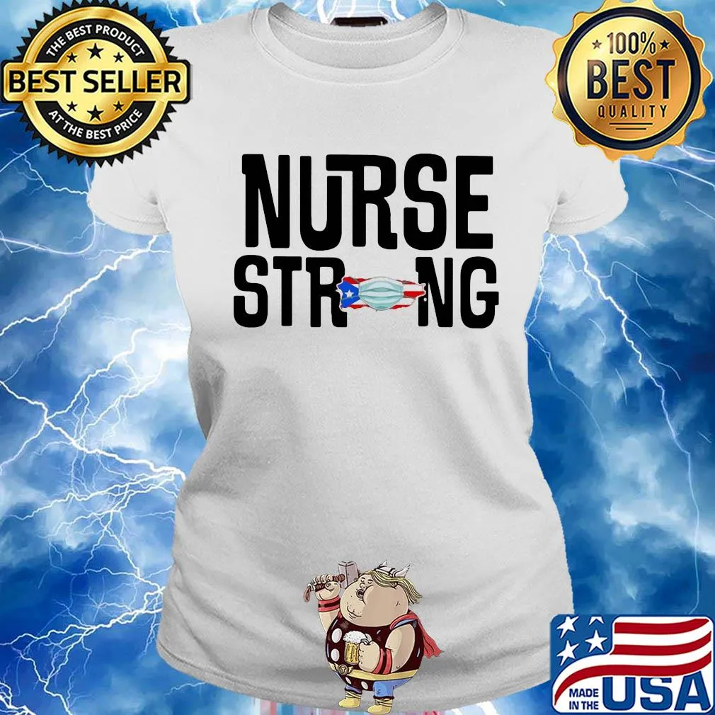 Nurse strong American flag veteran map mask s Ladies tee