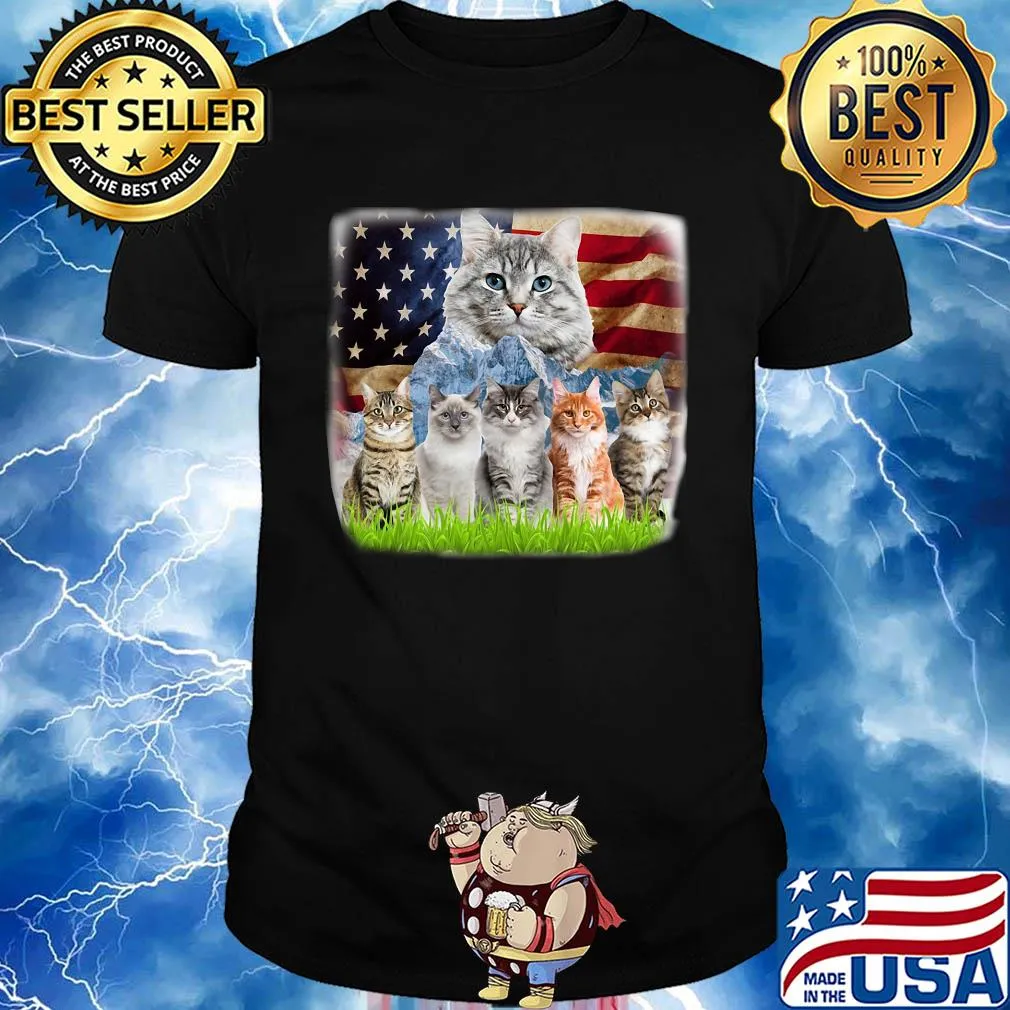 Official cats mountain american flag shirt