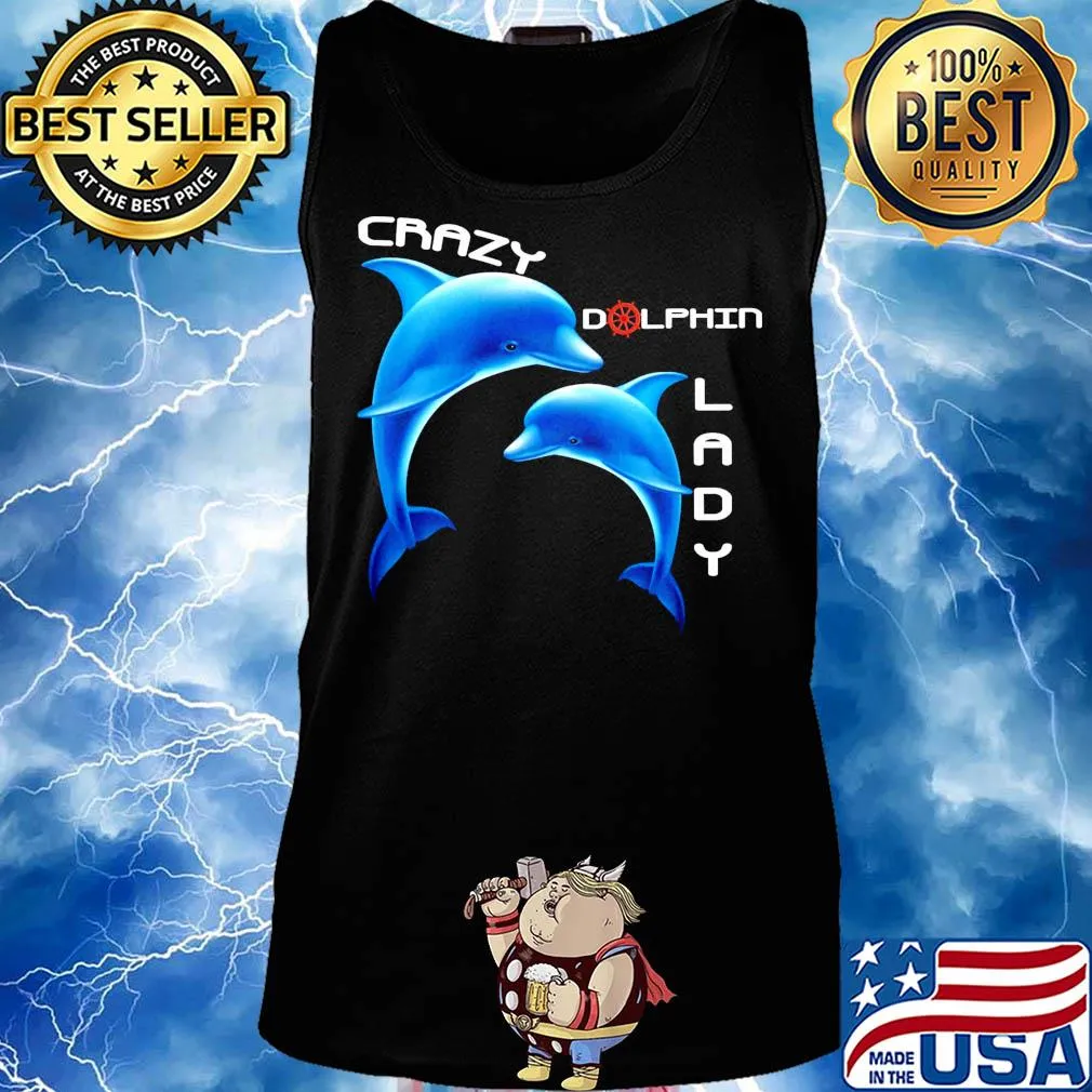 Official crazy dolphin lady s Tank top