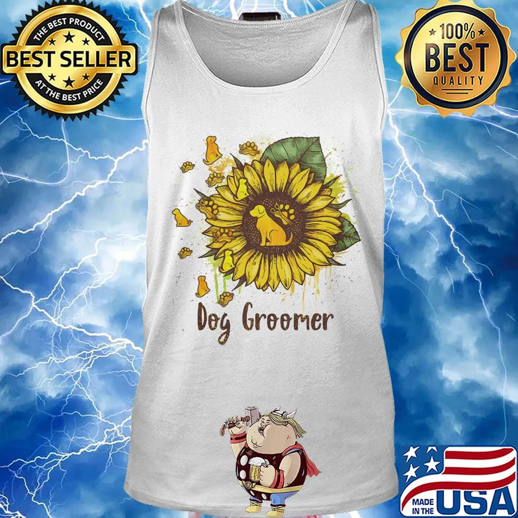 Official Dog Groomer sunflower s Tank top