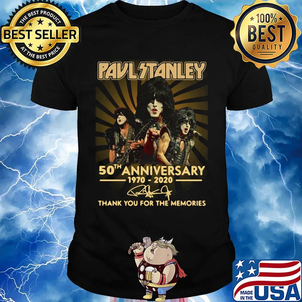 Paul Stanley 50th anniversary 1970-2020 signature thank you for the memories shirt