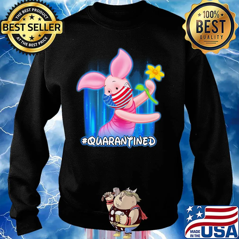 Piglet quarantined American flag mask Disney s Sweater