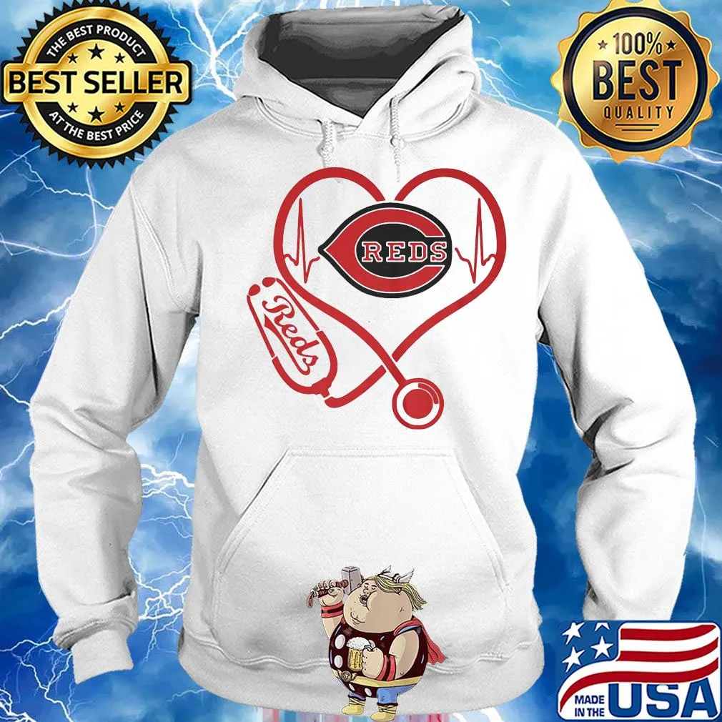 Reds MLB stethoscope hearbeat s Hoodie