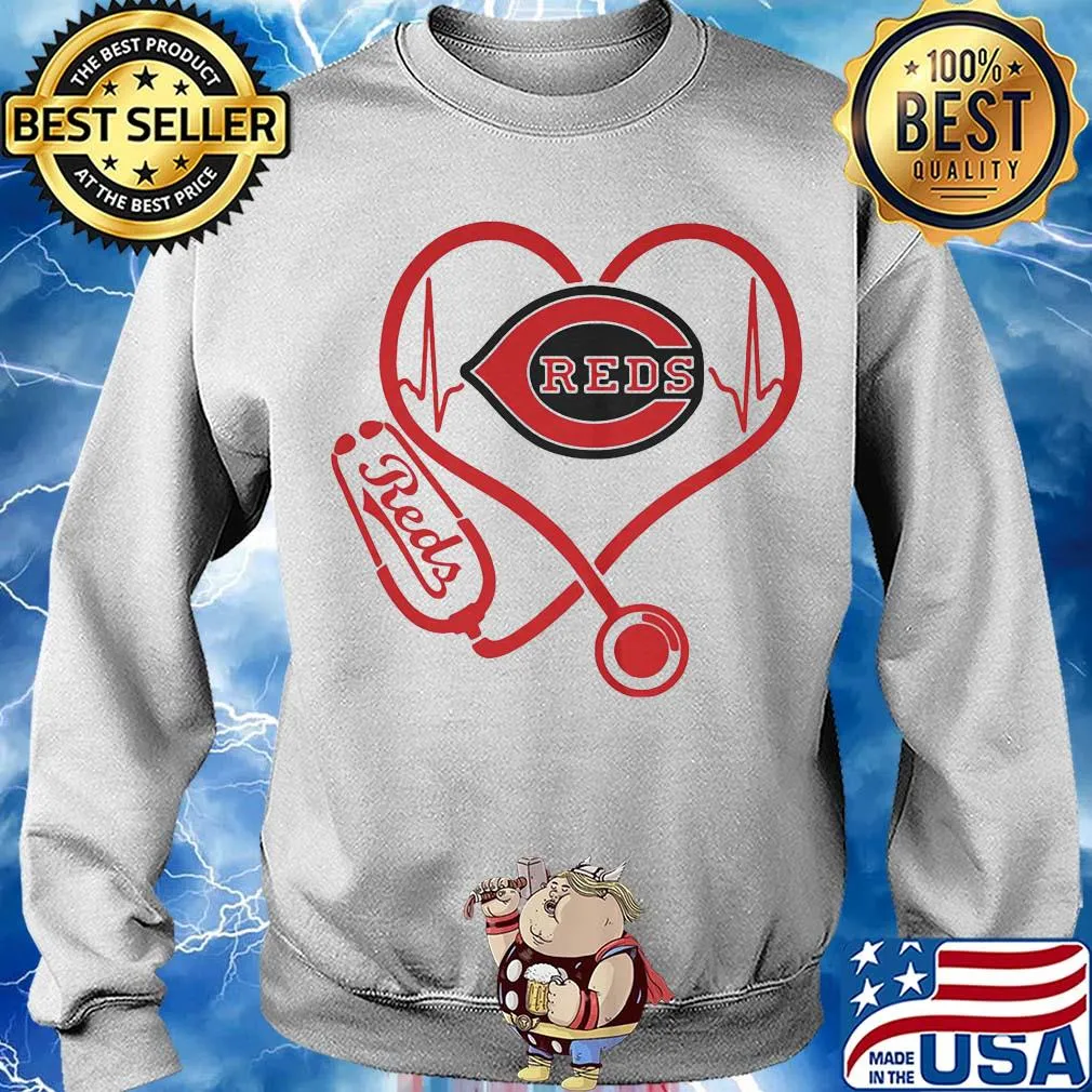Reds MLB stethoscope hearbeat s Sweater