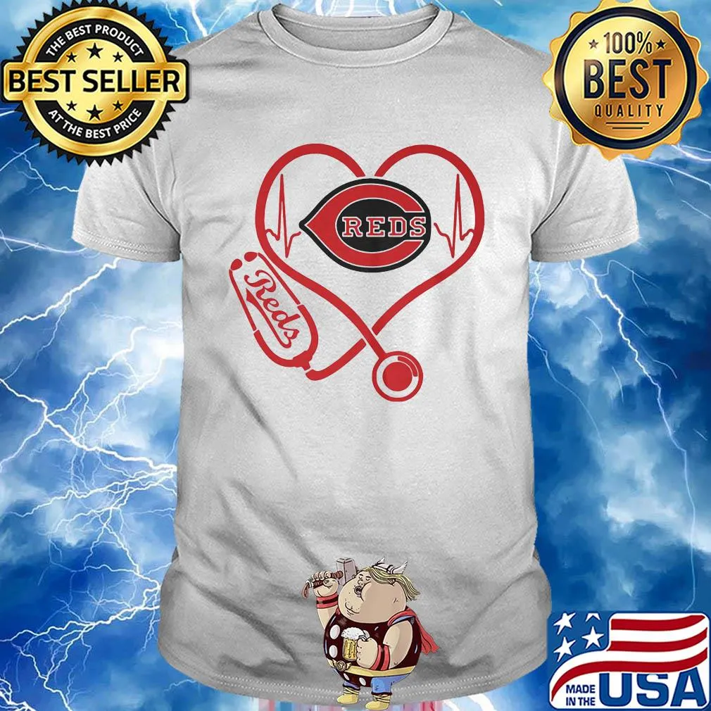 Reds MLB stethoscope hearbeat shirt