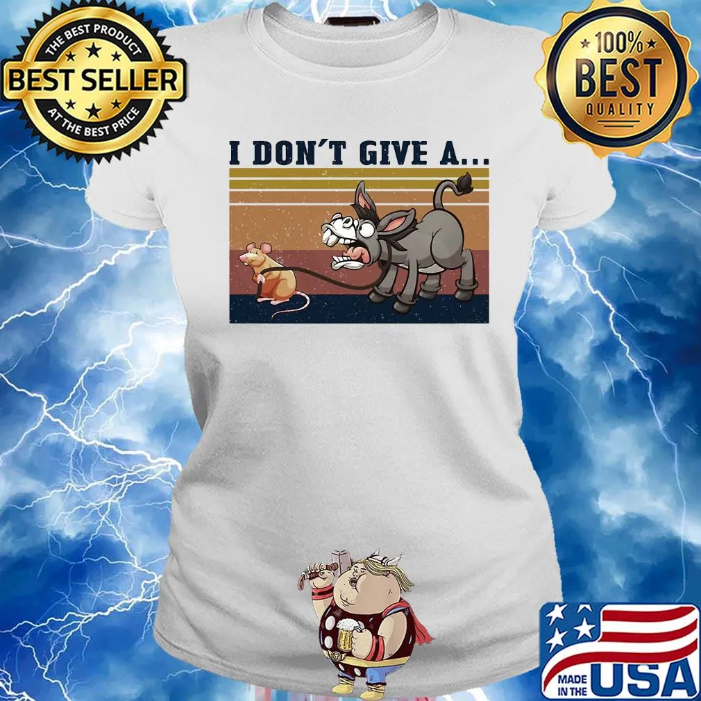 Retro Navy I Don't Give A Rat Donkey s Ladies tee