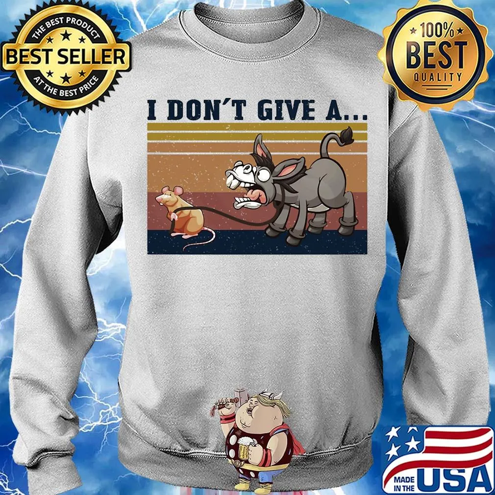 Retro Navy I Don't Give A Rat Donkey s Sweater