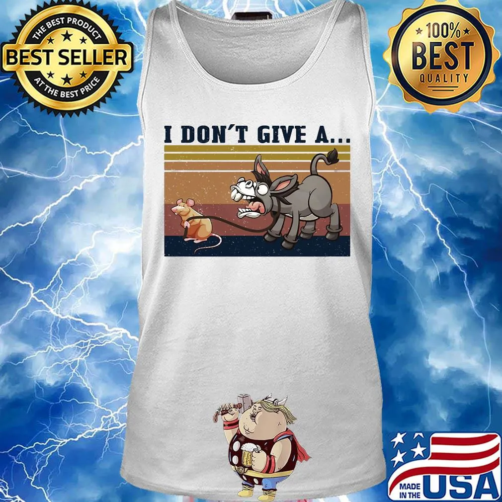 Retro Navy I Don't Give A Rat Donkey s Tank top