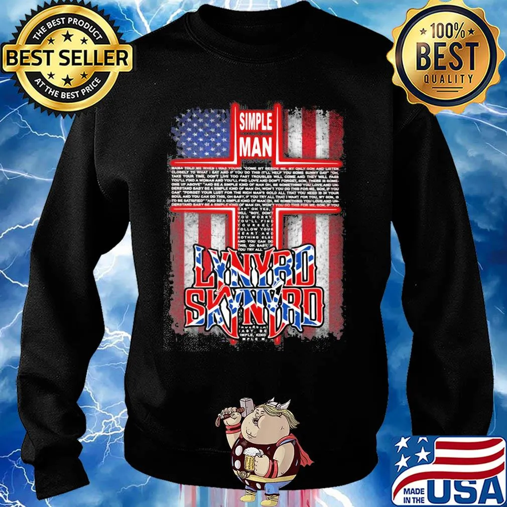Simple man lynyrd skynyrd jesus american flag s Sweater