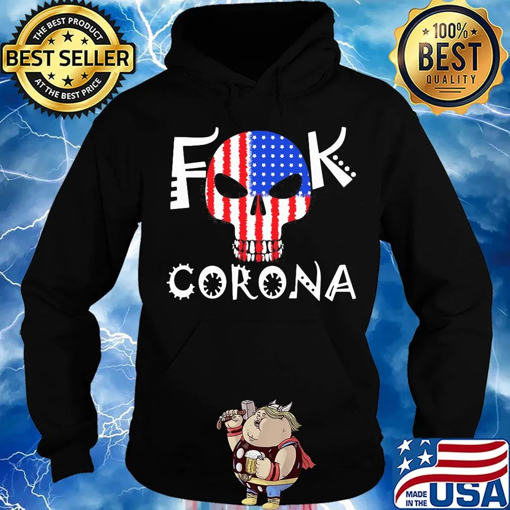 Skull fuck coronavirus american flag s Hoodie