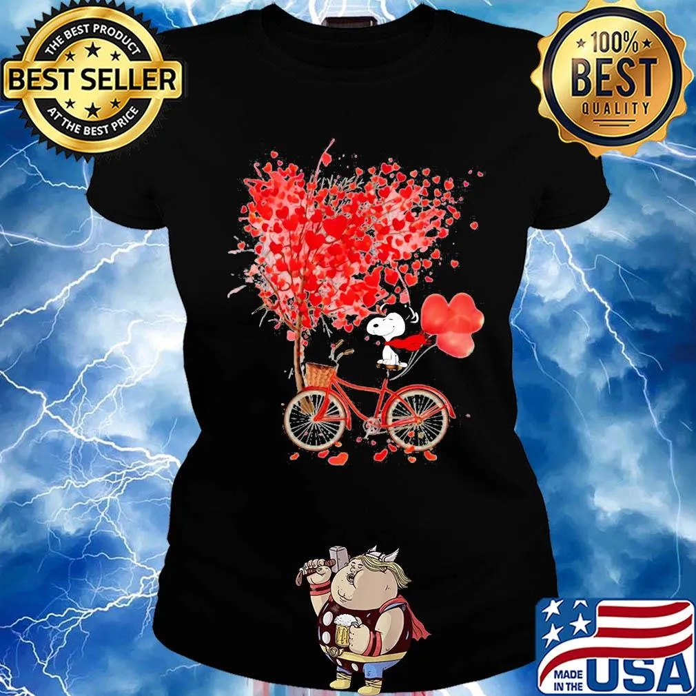 Snoopy happy valentine's day bubble bicycle s Ladies tee