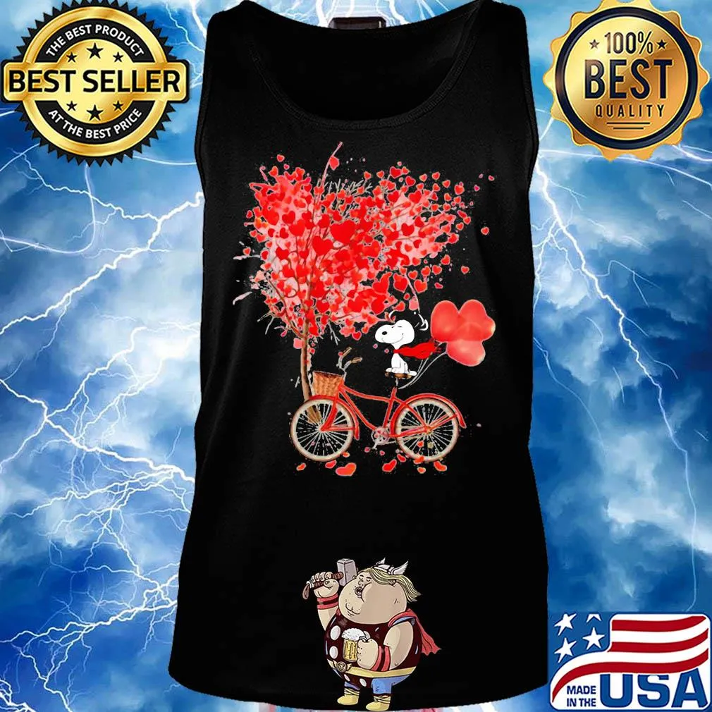 Snoopy happy valentine's day bubble bicycle s Tank top
