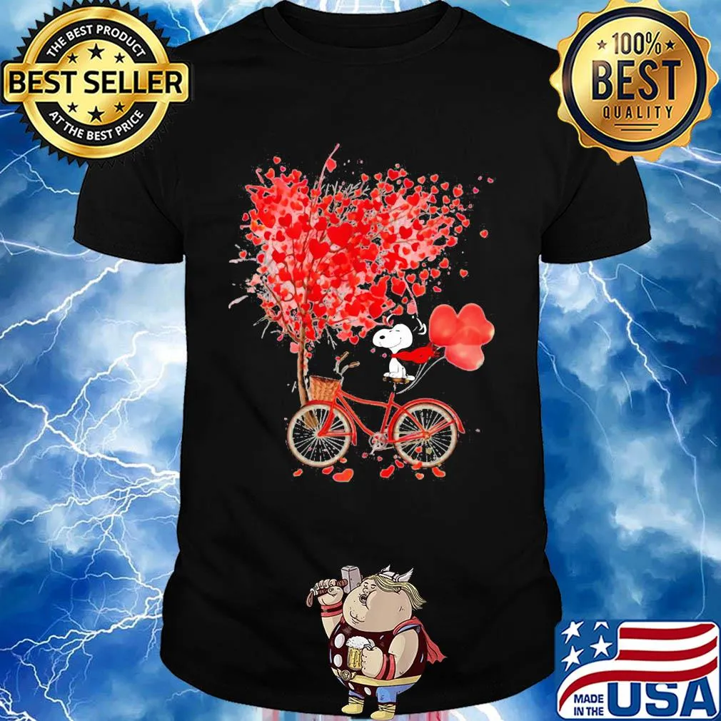 Snoopy happy valentine's day bubble bicycle shirt