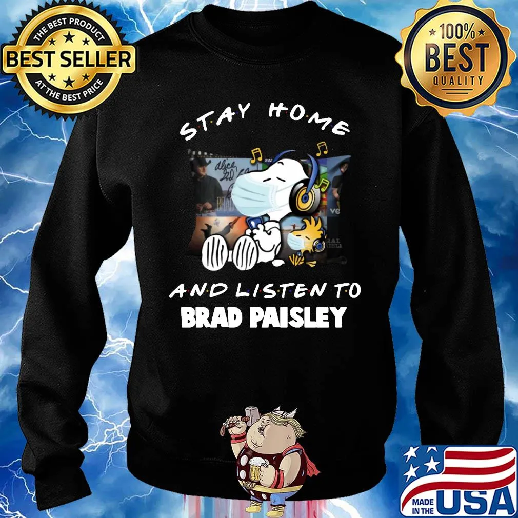 Snoopy stay home and listen to brad paisley covid-19 s Sweater