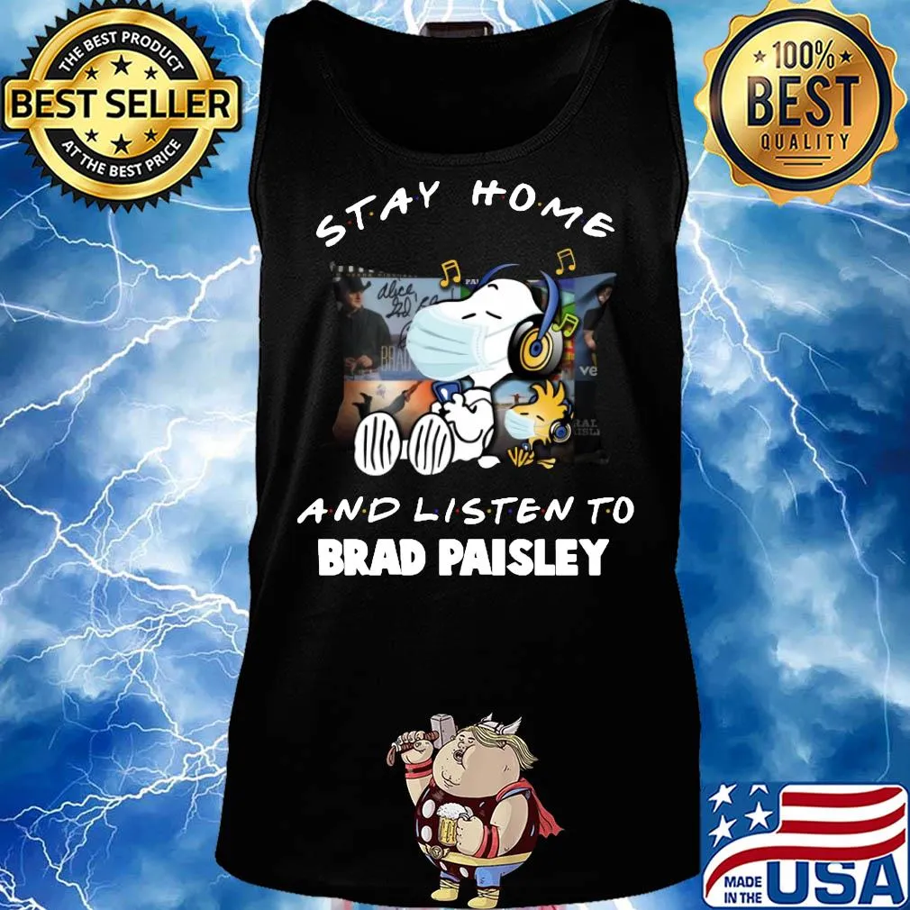 Snoopy stay home and listen to brad paisley covid-19 s Tank top