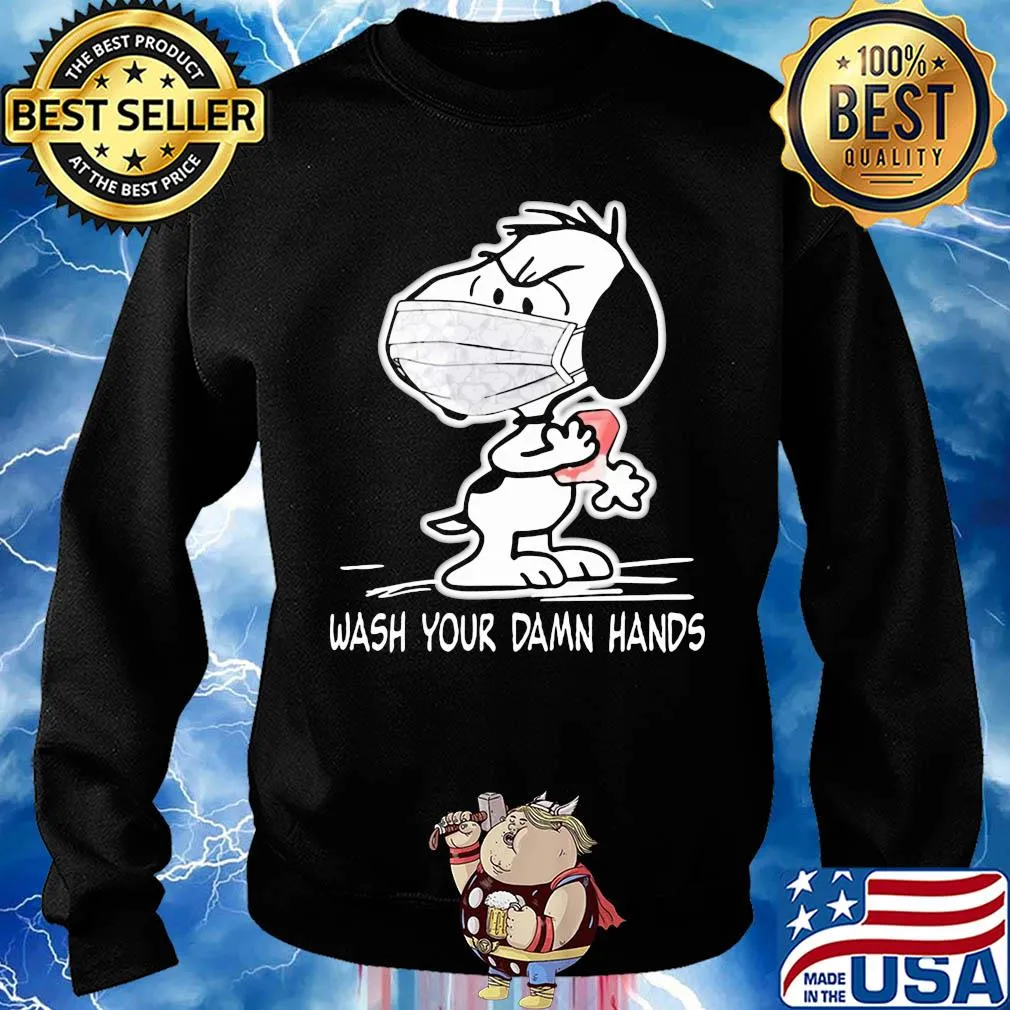 Snoopy wash your damn hands mask s Sweater